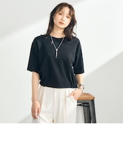 カットジョーゼット5分袖プルオーバー