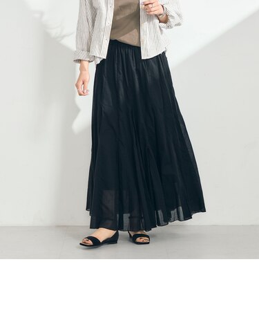 COTTONマチ付きギャザースカート