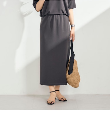 カットジョーゼットインゴムタイトスカート