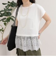 レースドッキングフレンチプルオーバー