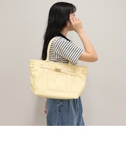 金具ベルトデニムトートバッグ