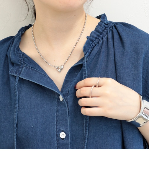 ハートフックステンレスネックレス