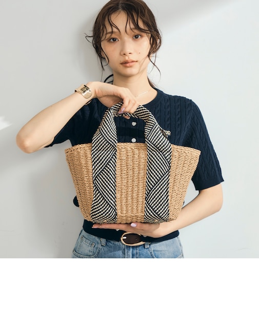 ラメテープハンドルカゴバッグ