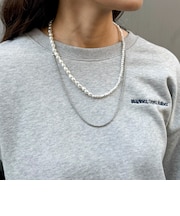 パールチェーンアシメネックレス