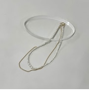 パールチェーンアシメネックレス