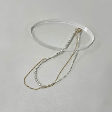 パールチェーンアシメネックレス