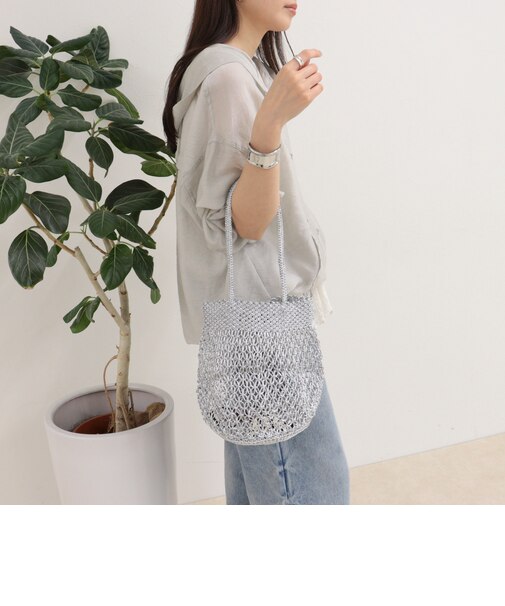 【BAGMATI/バグマティ】ラメコードメッシュラウンドバッグ