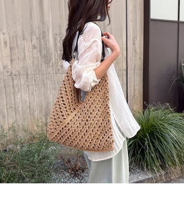 ミックスヤーンペーパー三角バッグ