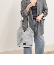手編みメタリックマクラメトートバッグ