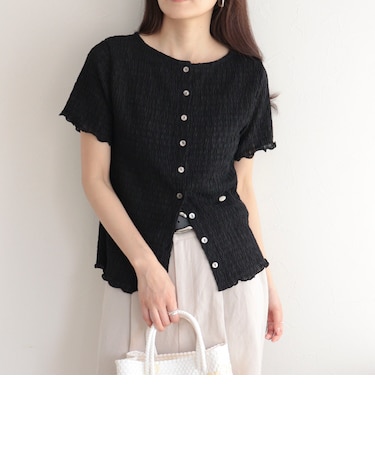 ポコポコ前開きプルオーバーカットソー