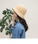 ラフィアパイピングバケットハット