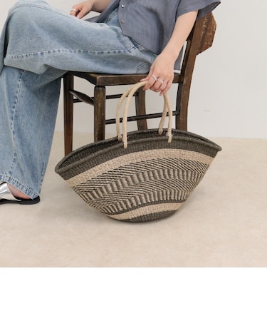 【BAGMATI/バグマティ】配色柄アバカビッグトートバッグ