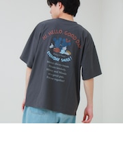 【ユニセックスで着れる】梨地ミッキー＆ミニープリント Tシャツ