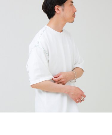 【セットアップ対応】カルゼラダーステッチ クルーネックTシャツ