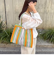 柄チュールタックトートバッグ