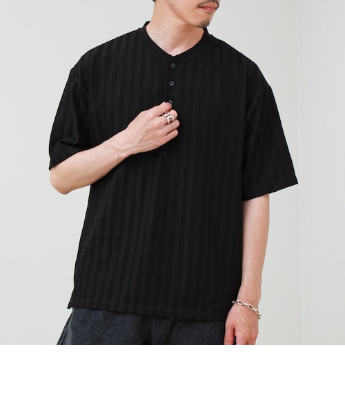 jil sander コットンシャツ　ヘンリーネック シアージャガード ヘンリーネックTシャツ｜フレディ＆グロスターの通販
