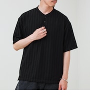 シアージャガード ヘンリーネックTシャツ
