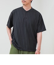シアージャガード ヘンリーネックTシャツ