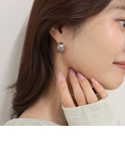 アンティークハート刻印フープピアス