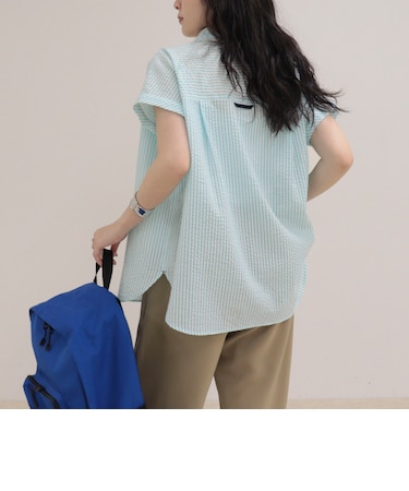 FR刺しゅうフレンチストライプシャツ