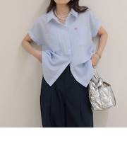 FR刺しゅうフレンチストライプシャツ