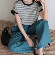 【GEVACO/ゲバコ】クルーネックフレンチスリーブTシャツ
