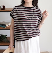 【GEVACO/ゲバコ】クルーネックフレンチスリーブTシャツ