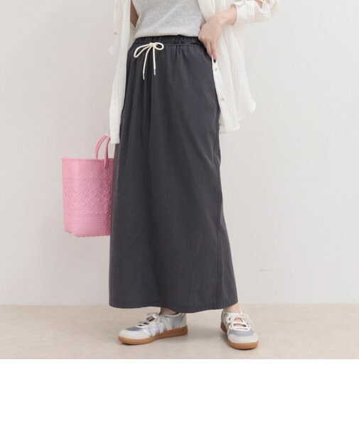 リネン混ウエストレイヤードスカート