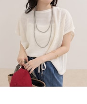 メッシュフレンチプルオーバーカットソー