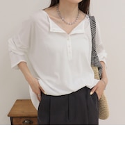 ヘンリー2WAYルーズロンTシャツ