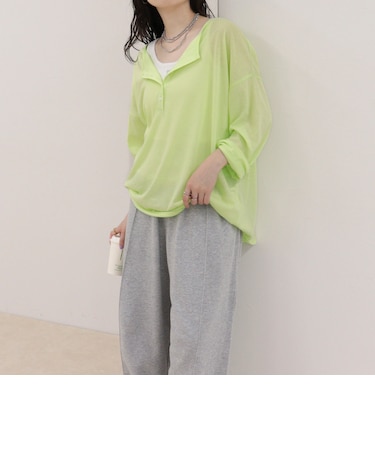 ヘンリー2WAYルーズロンTシャツ
