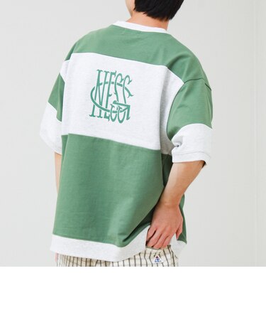 【バックプリントが映える】切り替え GOODNESS オーバーストライプ Tシャツ