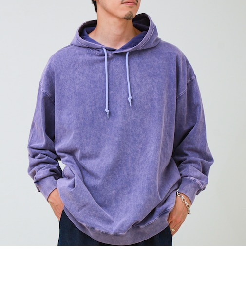 【ロンT以上、パーカー未満】ケミカル加工 フードロンT