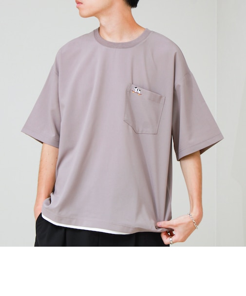 【フレブル刺繍/セットアップ対応】カラミ織りTEE フェイクレイヤード