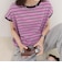 【汗ジミ軽減】ボーダー裾タックフレンチプルオーバーカットソー
