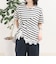 ボーダーアシメツイストプルオーバーTシャツ