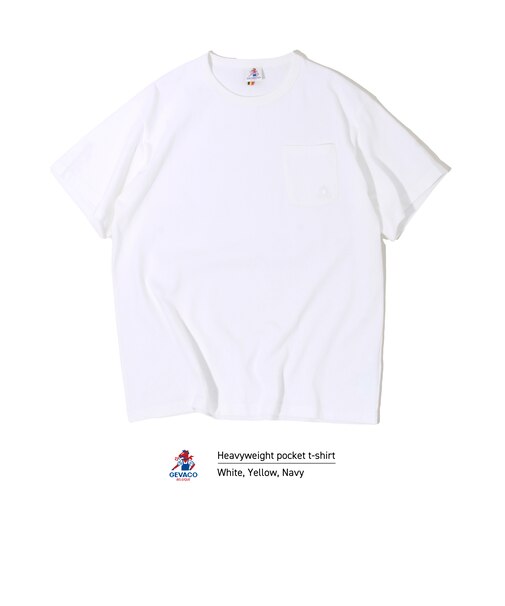 【GEVACO/ゲバコ】ベーシックオープンエンド天竺ポケット刺繍Tシャツ