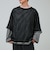 3/4スリーブメッシュTシャツ シアーT 7分袖 オーバーサイズ