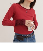 レイヤードスリーブロンTシャツ