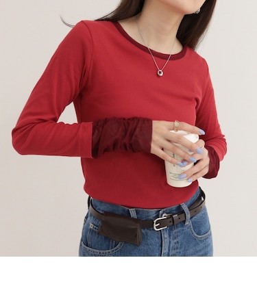 レイヤードスリーブロンTシャツ