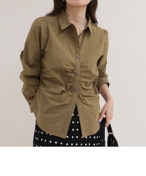 【WEB限定カラーあり】フロントギャザーコンパクトシャツ