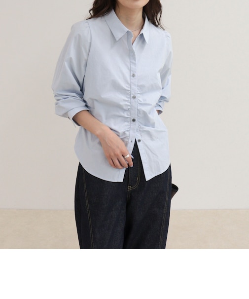 【WEB限定カラーあり】フロントギャザーコンパクトシャツ