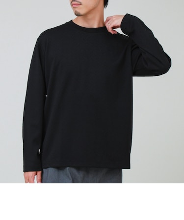 フクレジャガード幾何学柄 ロンT ロングスリーブTシャツ