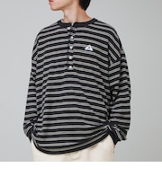 【GEVACO/ゲバコ】ヘンリーネックボーダー ロングスリーブTシャツ