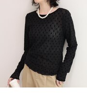 チュールドットロンＴシャツ