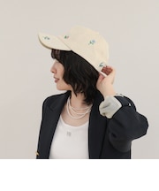 【Casselini/キャセリーニ】花刺しゅうコールキャップ