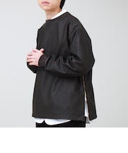 サイドジップレザープルオーバー