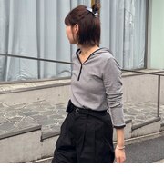 ヘンリーネックボーダーフーディ