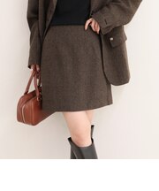《セットアップ対応》ツィードチェックミニスカート