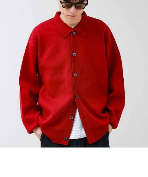 Collared wool JK 衿付きニットカーディガン